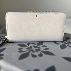 Kate Spade Beige Zip Around Continental Wallet